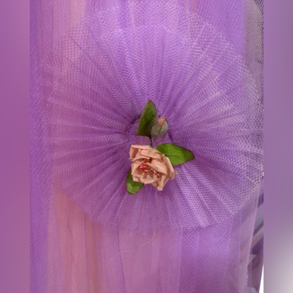Vintage 50’s pink and purple strapless tulle prom dress w/sweetheart neckline s4 - Picture 5 of 12